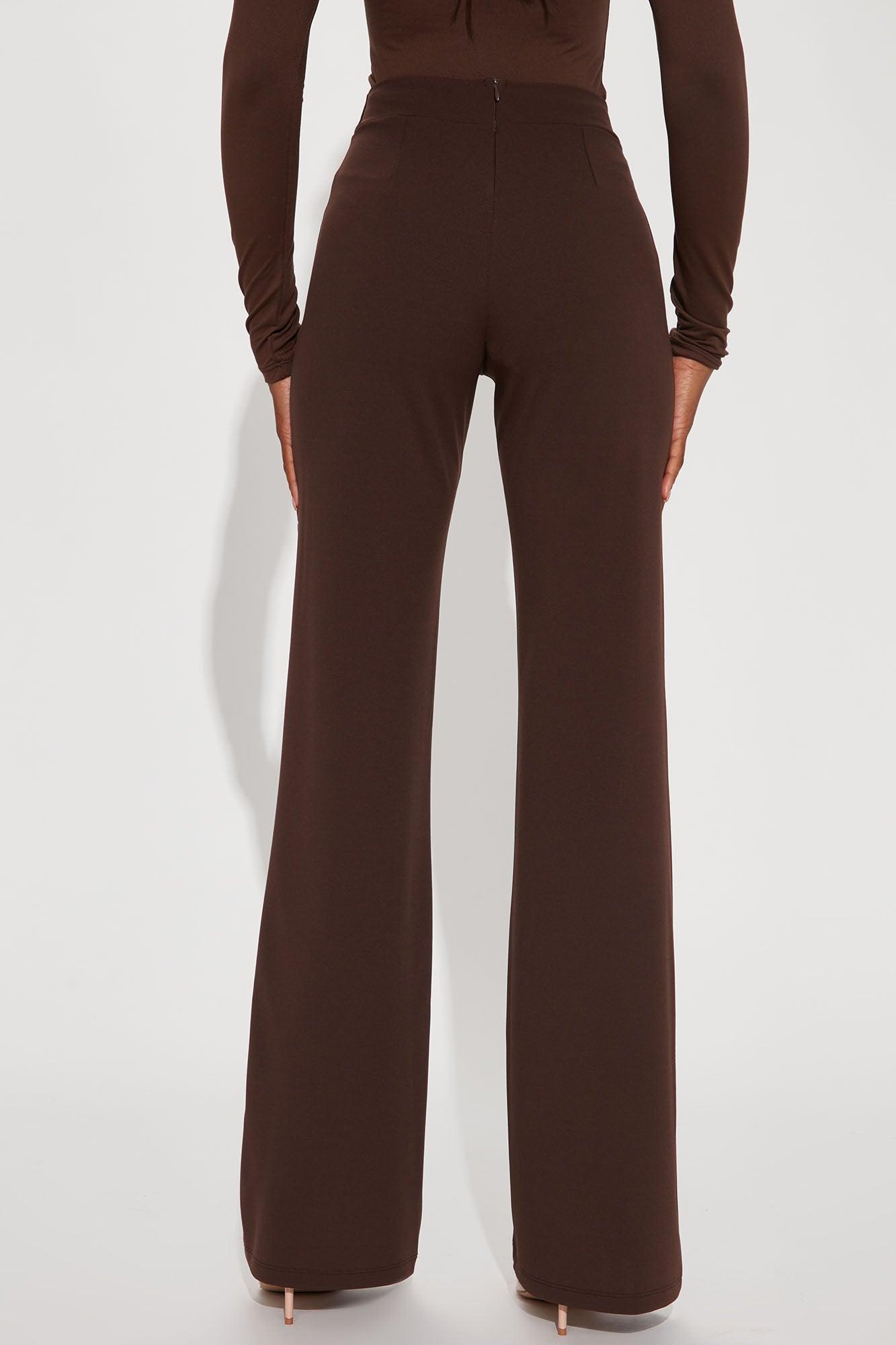 Tall Victoria High Waisted Dress Pants - Chocolate Product Image