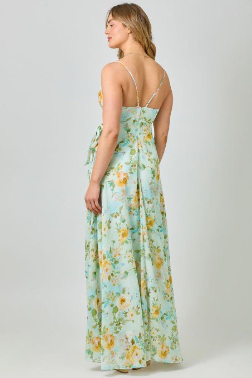 FLORAL CHIFFON SPLICED DRESS Product Image