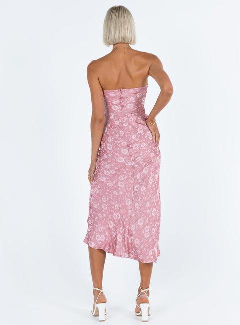 Salvin Strapless Maxi Dress Pink Product Image