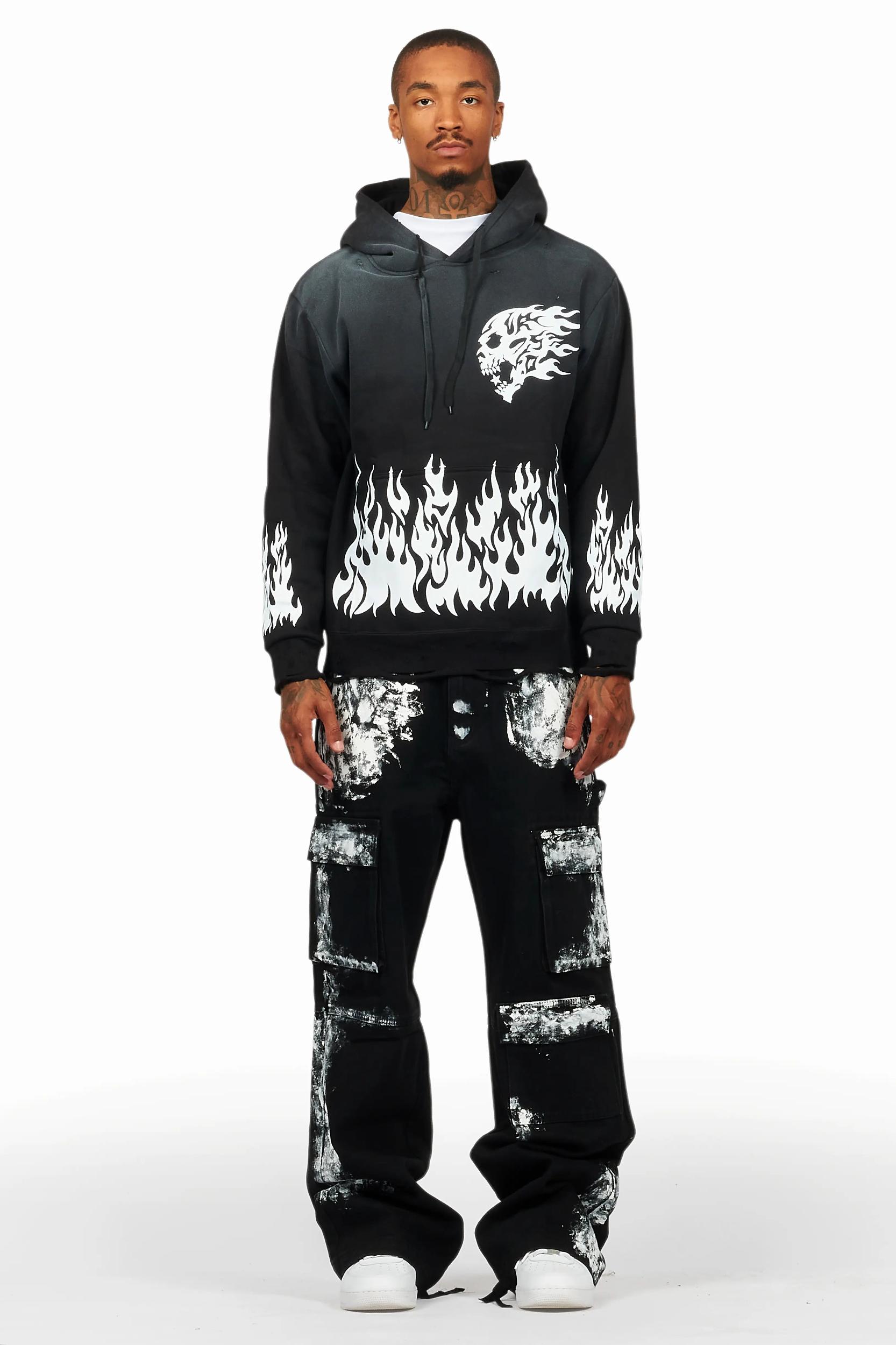 Bubble Black Hoodie & Baha Baggy Fit Jean Bundle Male Product Image