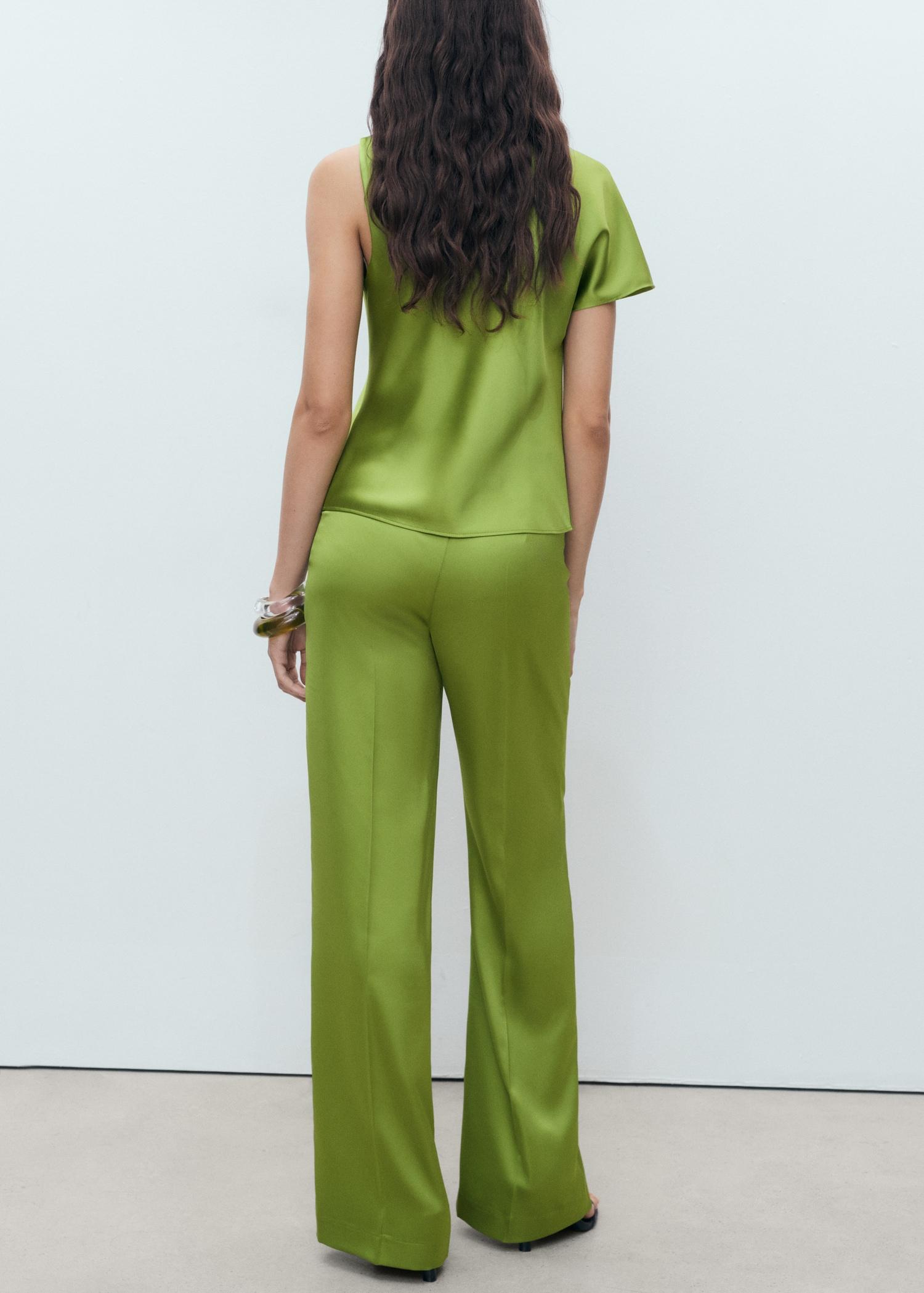 Satin straight-fit pants - Women | MANGO USA Product Image