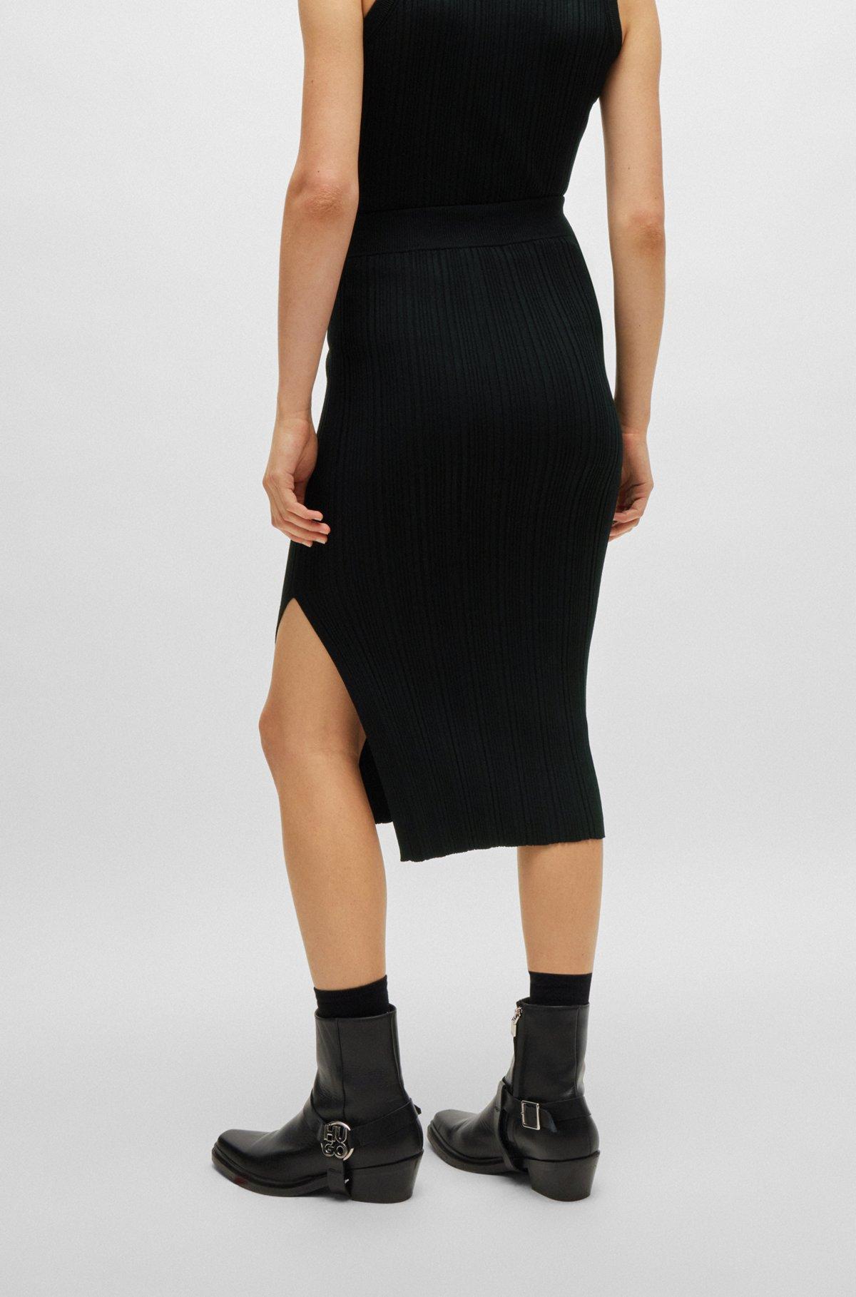 Midi tube skirt in irregular-rib crepe Product Image