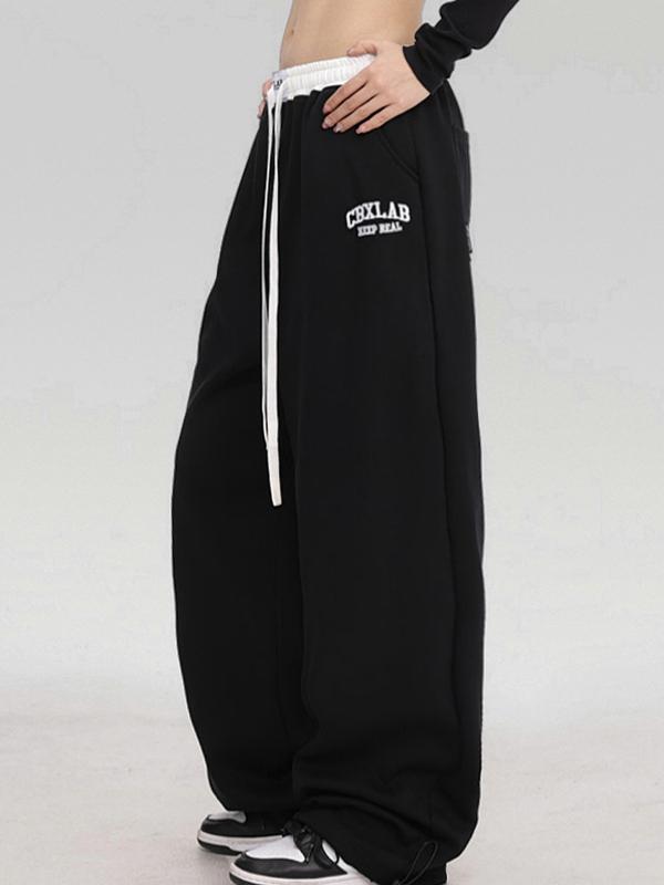 Contrast Color Waistband Sweatpants Product Image