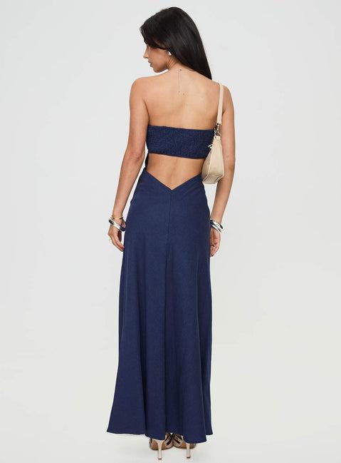 Yahir Strapless Maxi Dress Navy Product Image