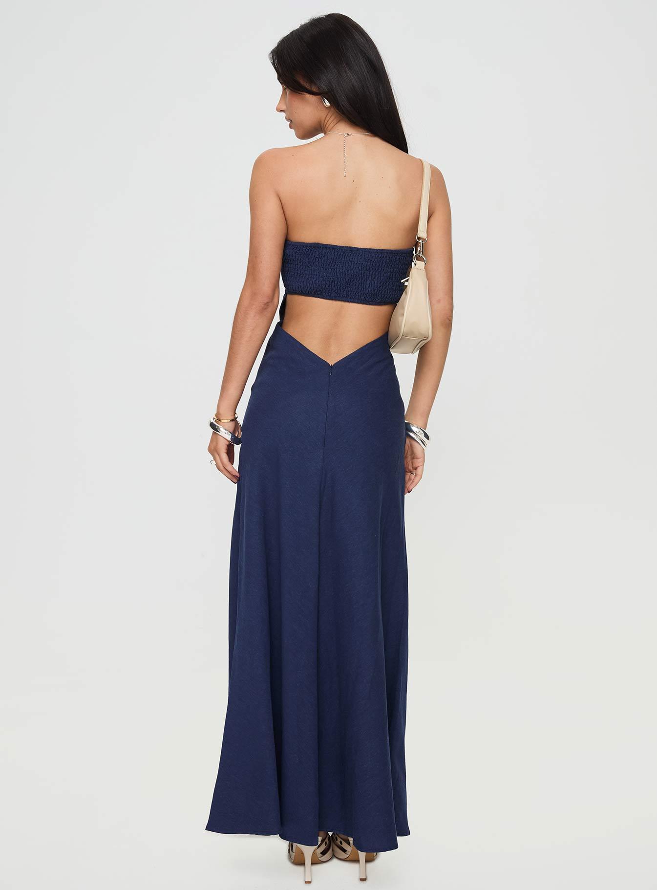 Yahir Strapless Maxi Dress Navy Product Image