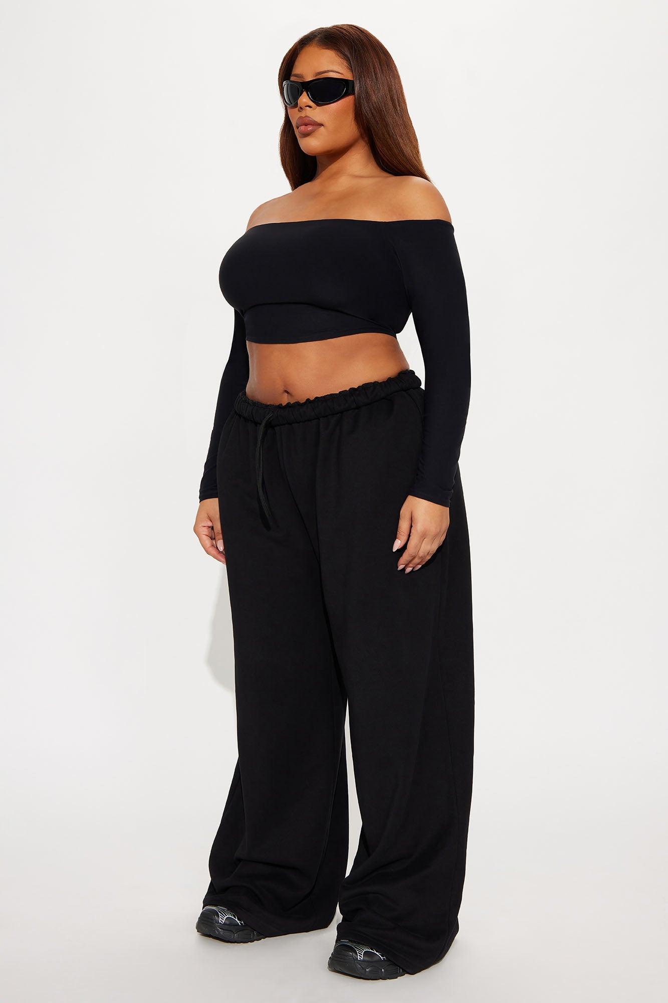 Second Skin Off Shoulder Cropped Top - Black Female Product Image