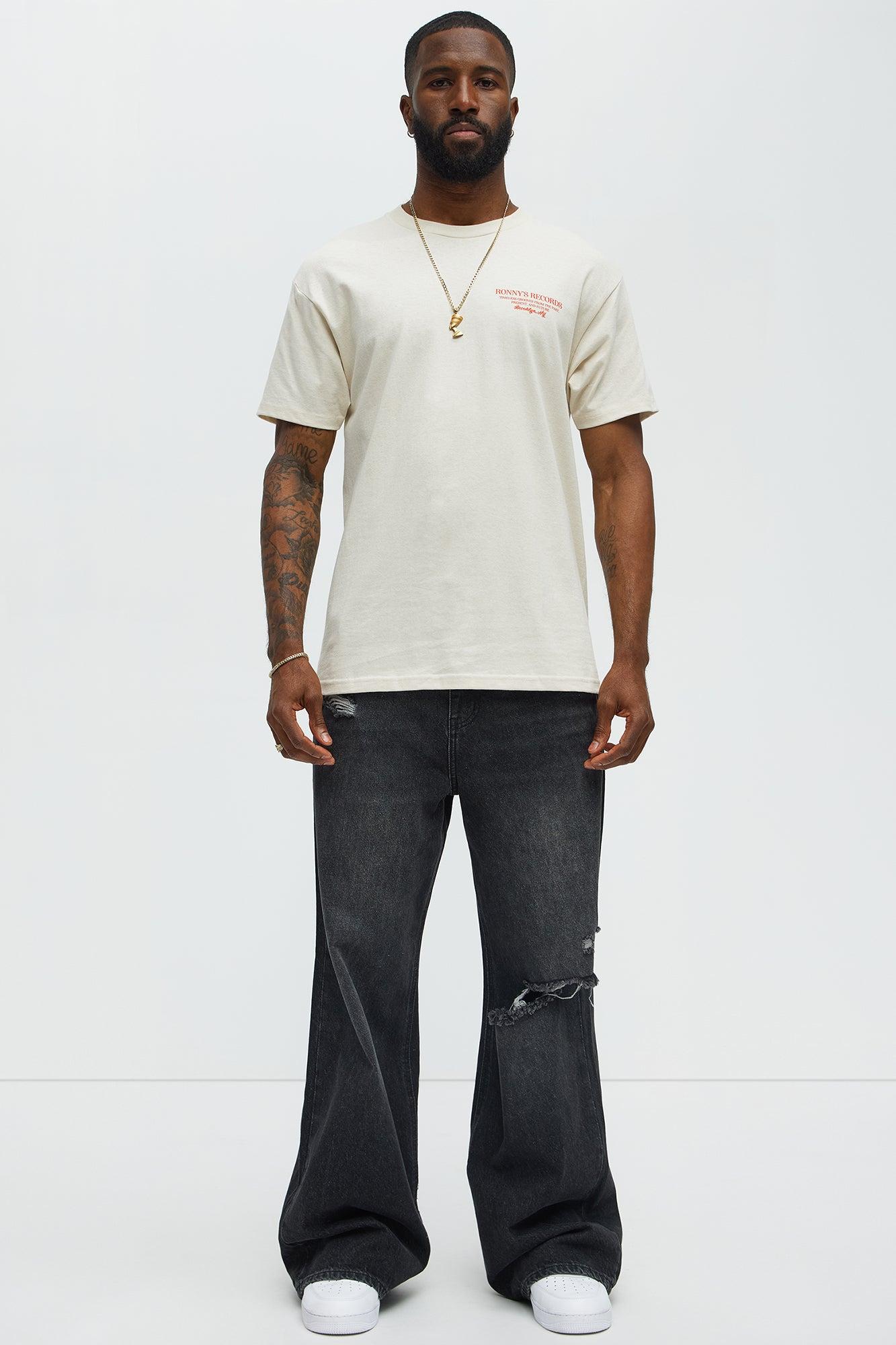 Ronny's Records NYC Short Sleeve Tee - Cream Male Product Image