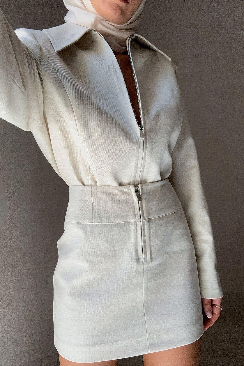 Woven Waistband Detail Mini Skirt Product Image