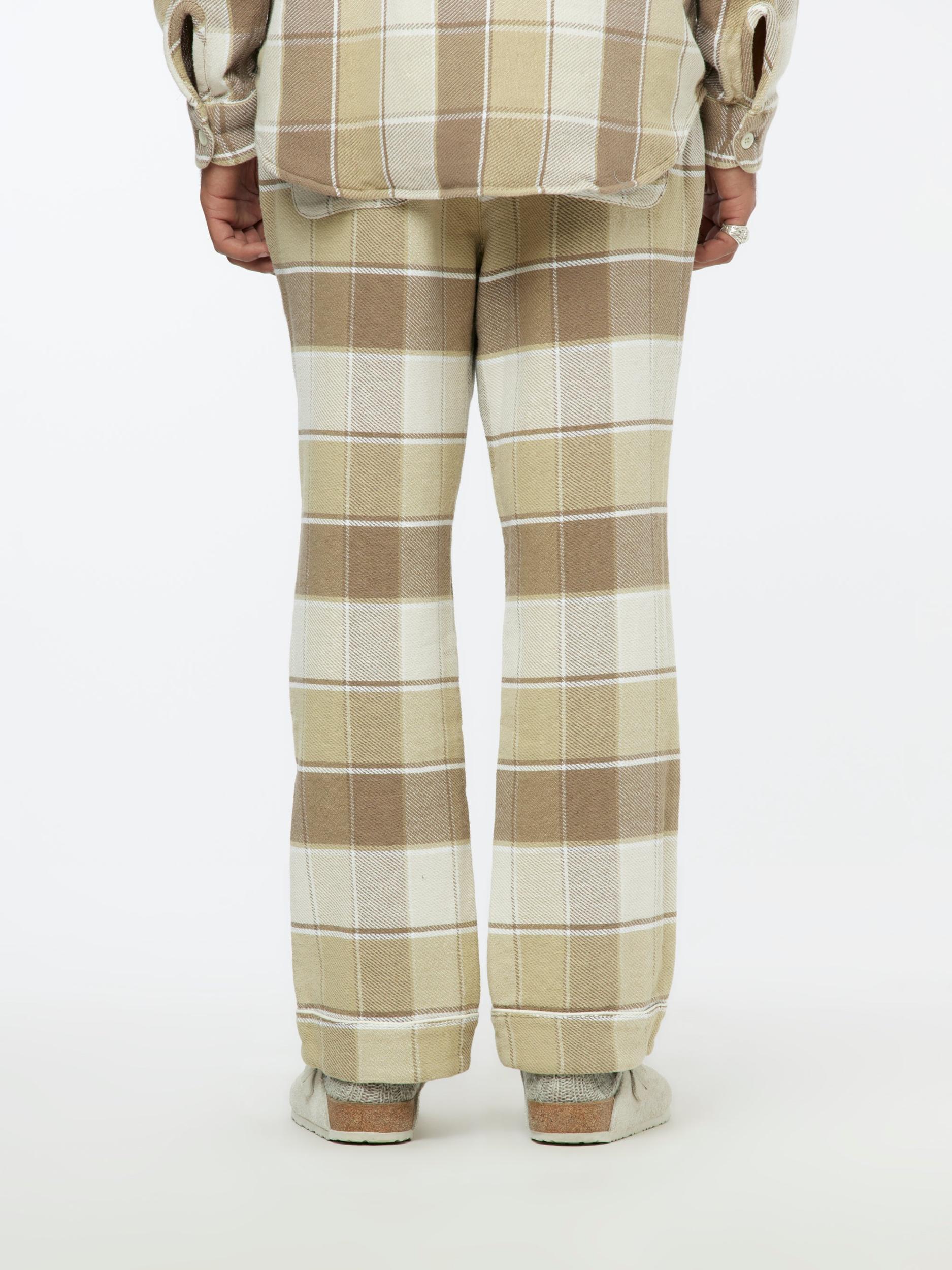 Checkered Pajama Pants (Beige) Product Image