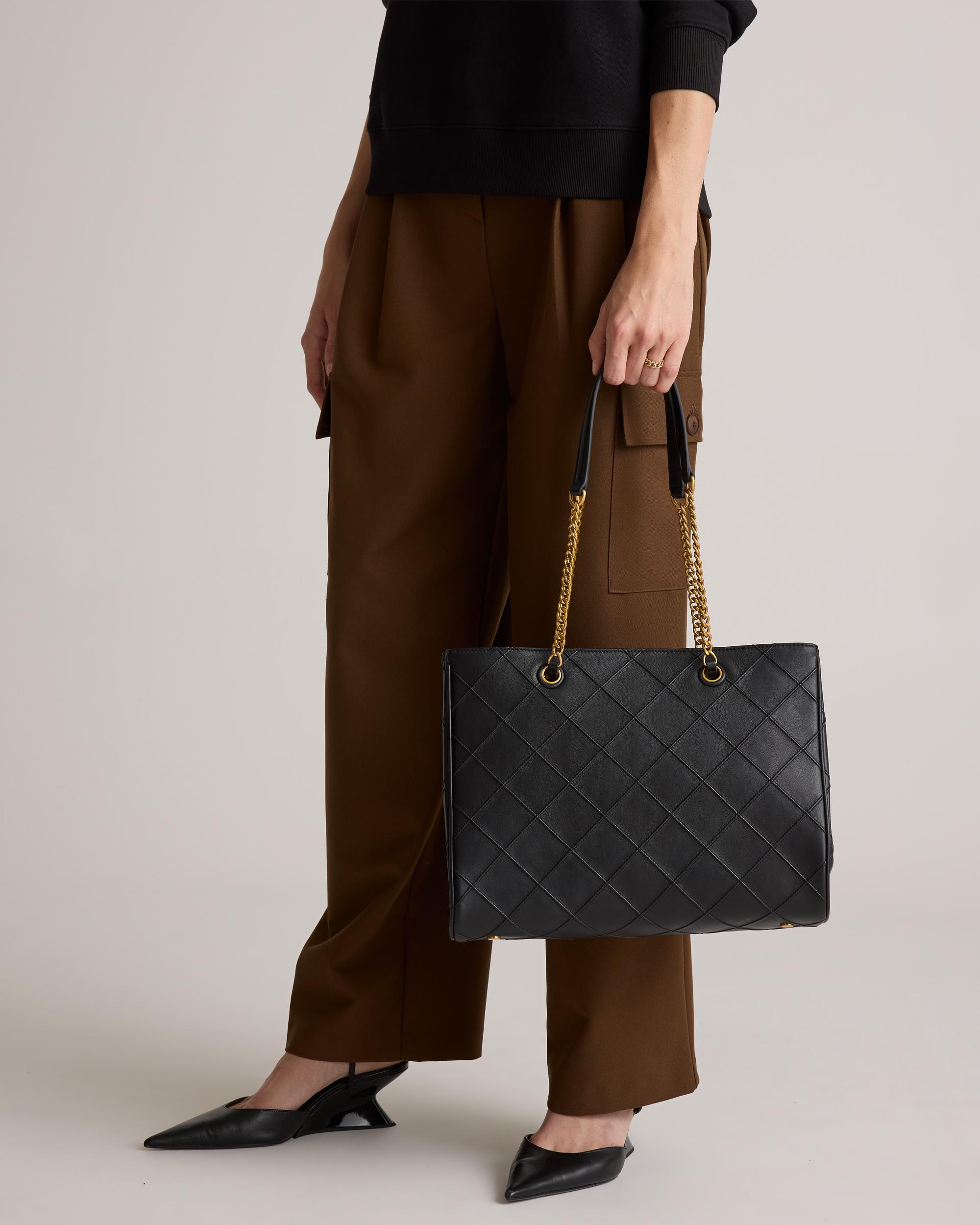Quince | Women's Italian Leather Diamond Stitch Tote Product Image