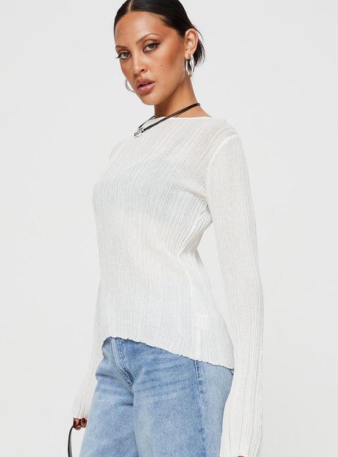 Wexley Long Sleeve Top White Product Image