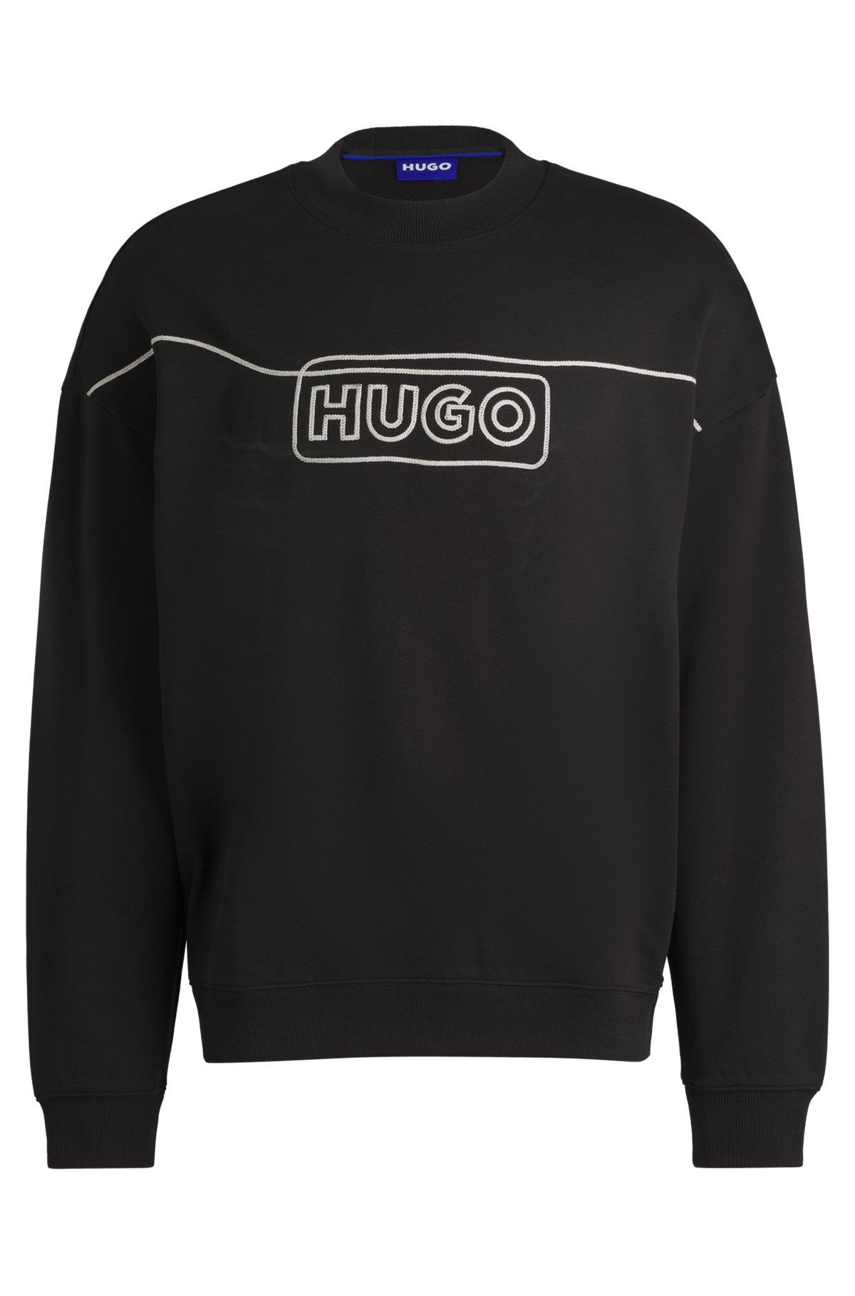 Cotton-terry sweatshirt with chain-stitch logo Product Image