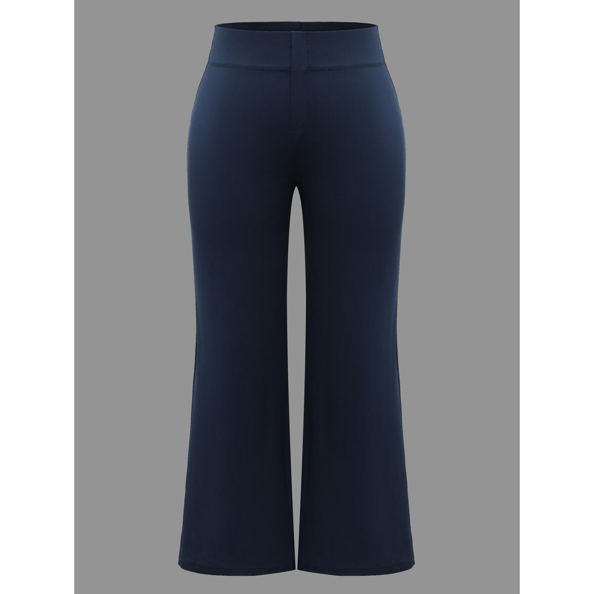 Plus Size Stretchy Waist Plain Bootcut Leggings Women Midnight Elegant High stretch Bootcut Mid Rise Everyday Leggings BloomChic 26/4X Product Image