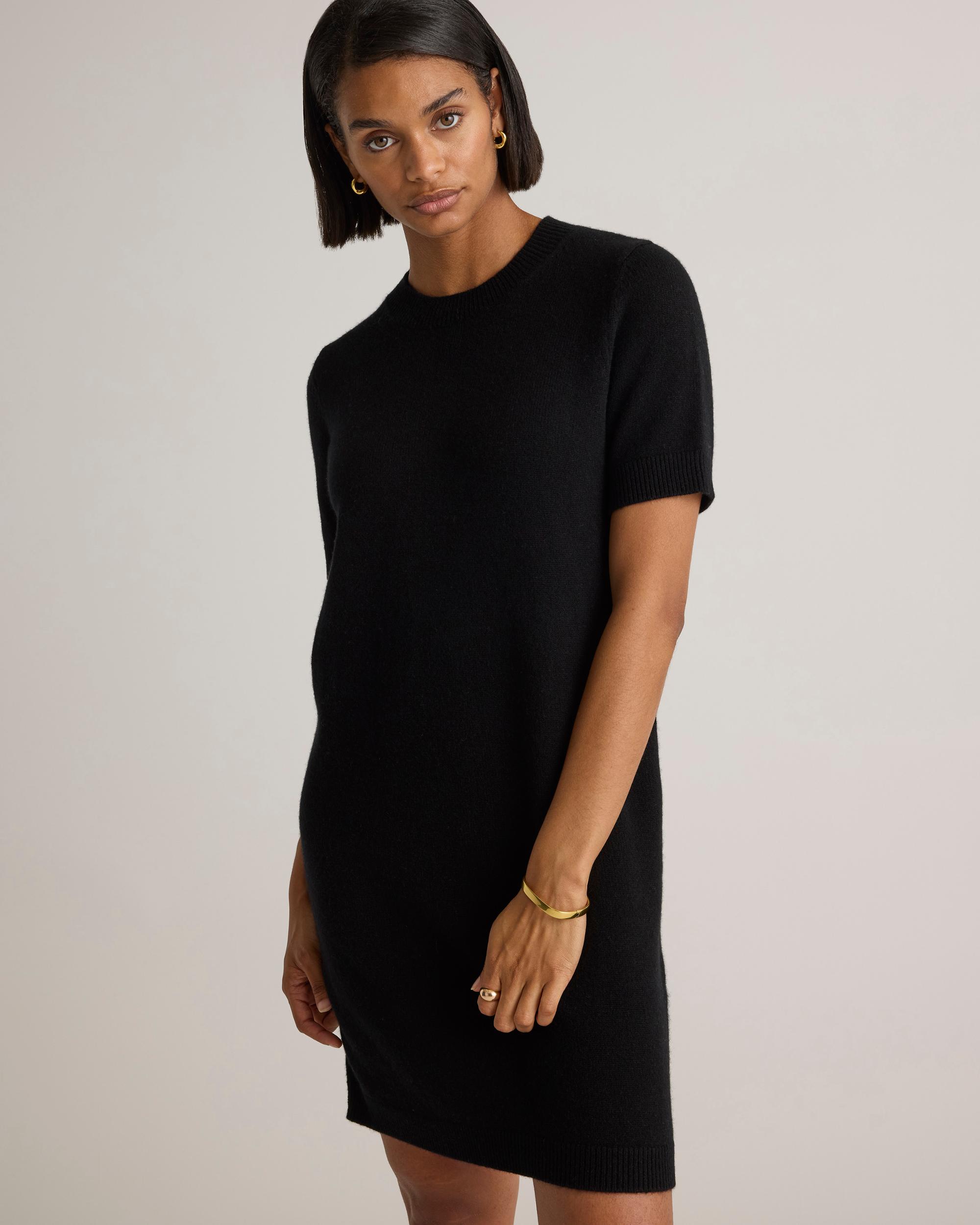 Quince | Women's Mongolian Cashmere Short Sleeve Mini Dress Product Image