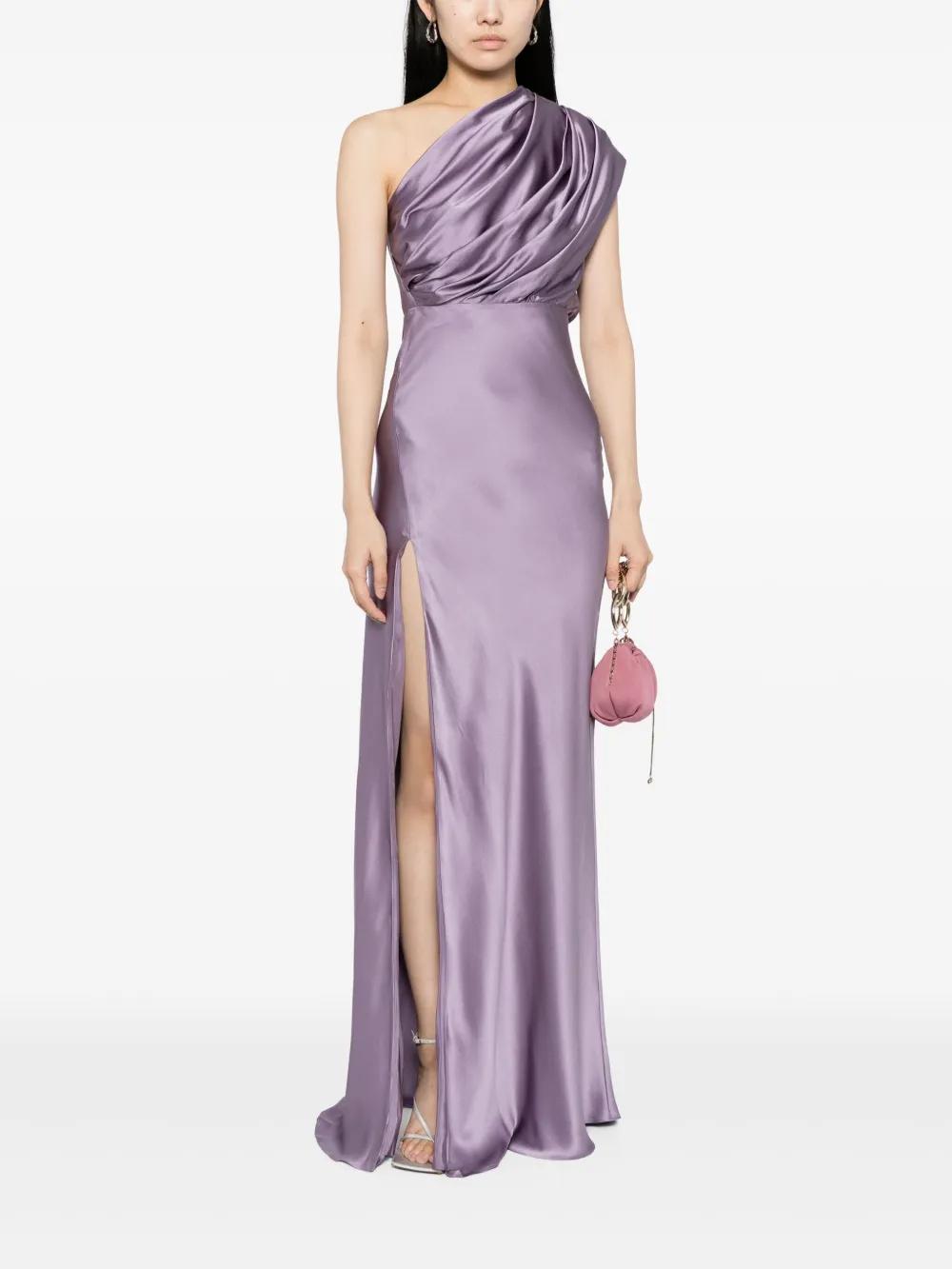 one-shoulder draped gown Product Image