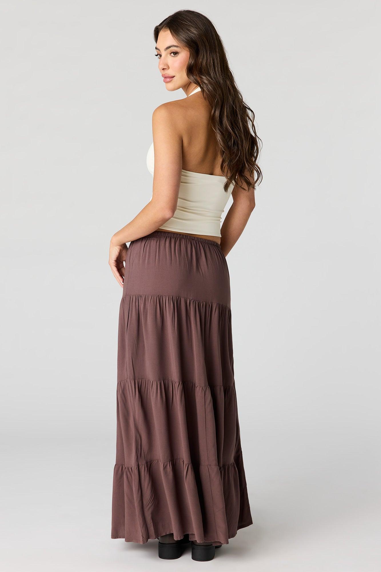 Tiered Drawstring Maxi Skirt Female Product Image
