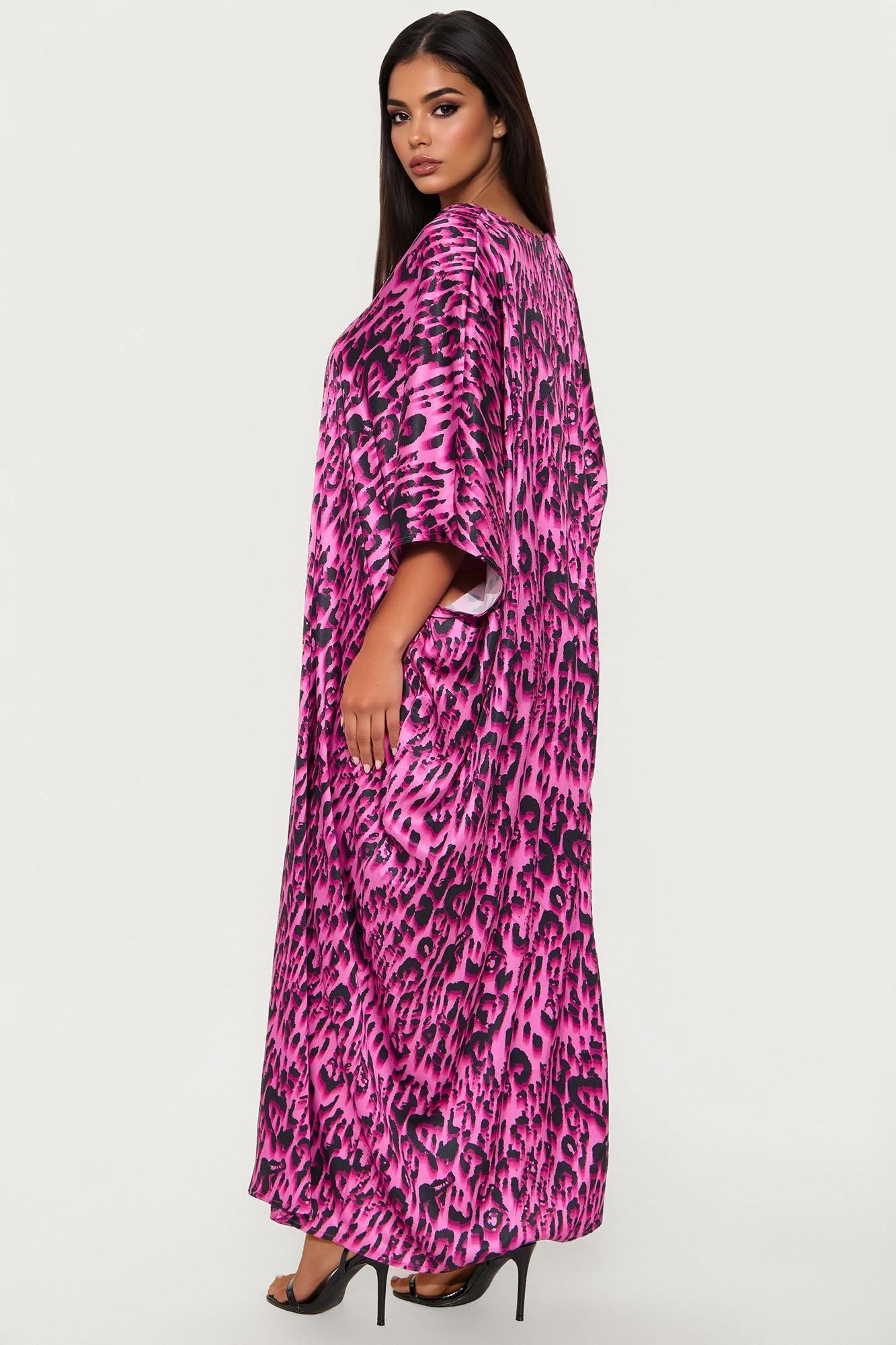 On The Daily Satin Maxi Dress - Hot Pink/combo Female Product Image