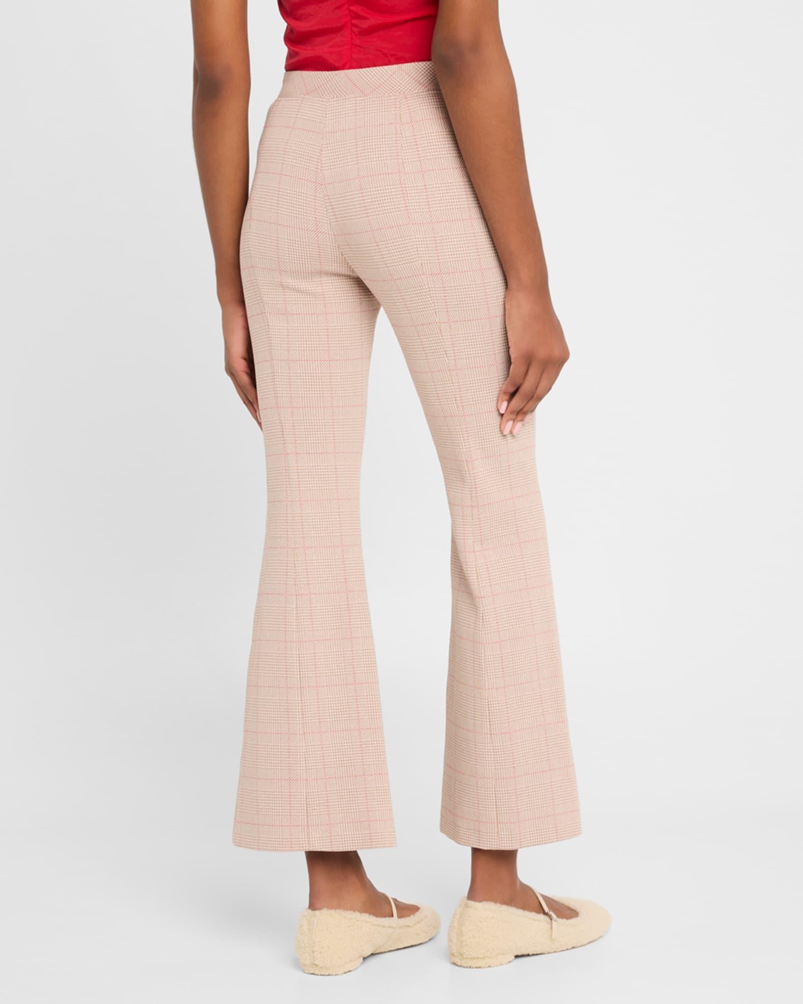 Plaid Flare Crop Pull-On Trousers Product Image