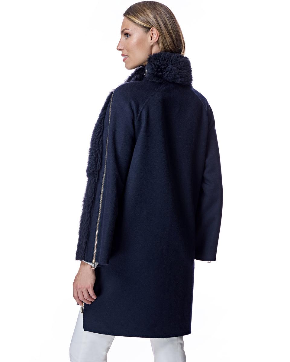 Mixed Media Shearling Coat Product Image