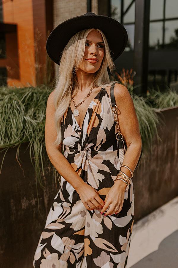 Sweetest Gesture Floral Jumpsuit in Black Curves Product Image