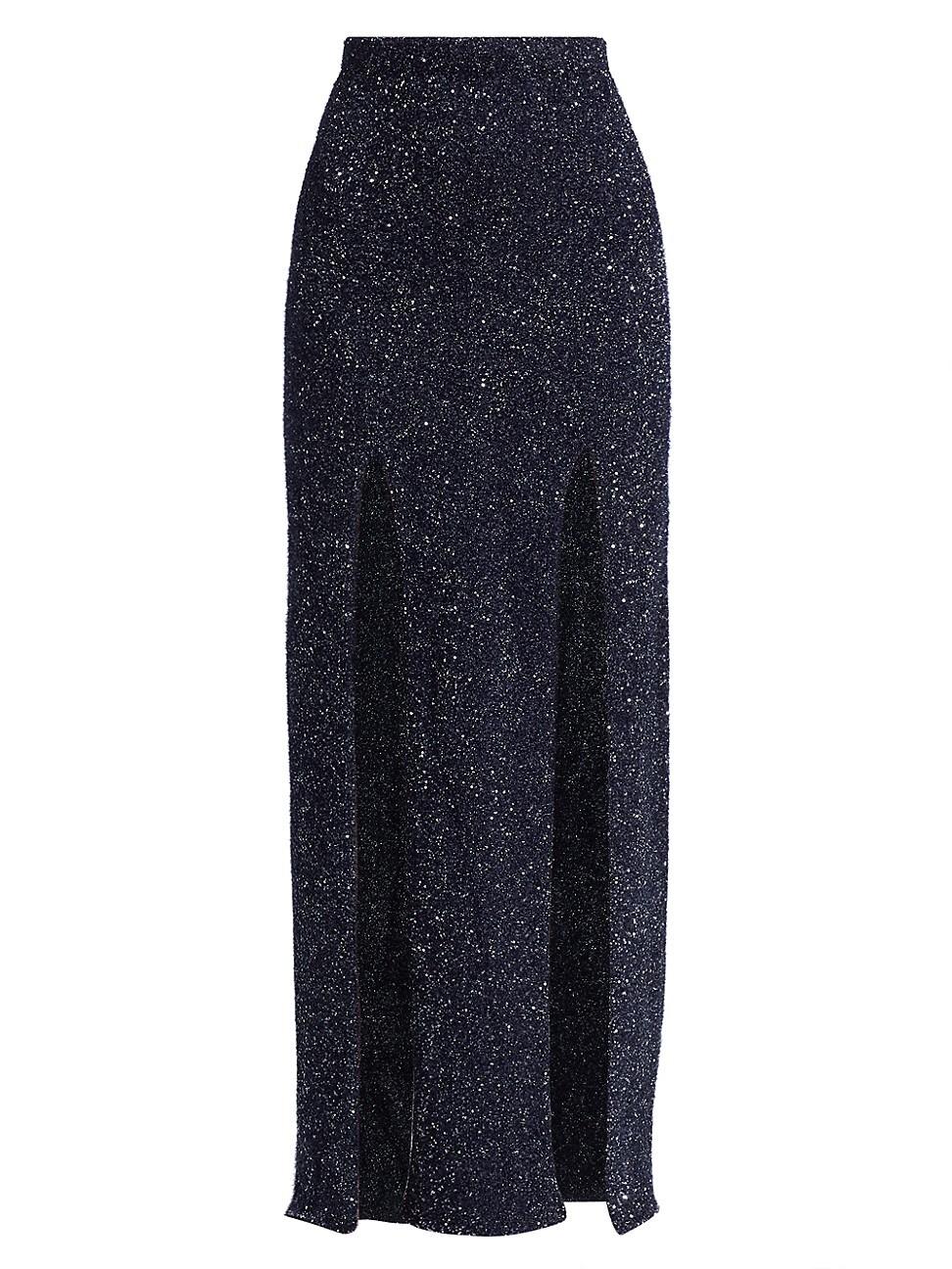 Womens Technical Sequin Maxi Skirt Product Image