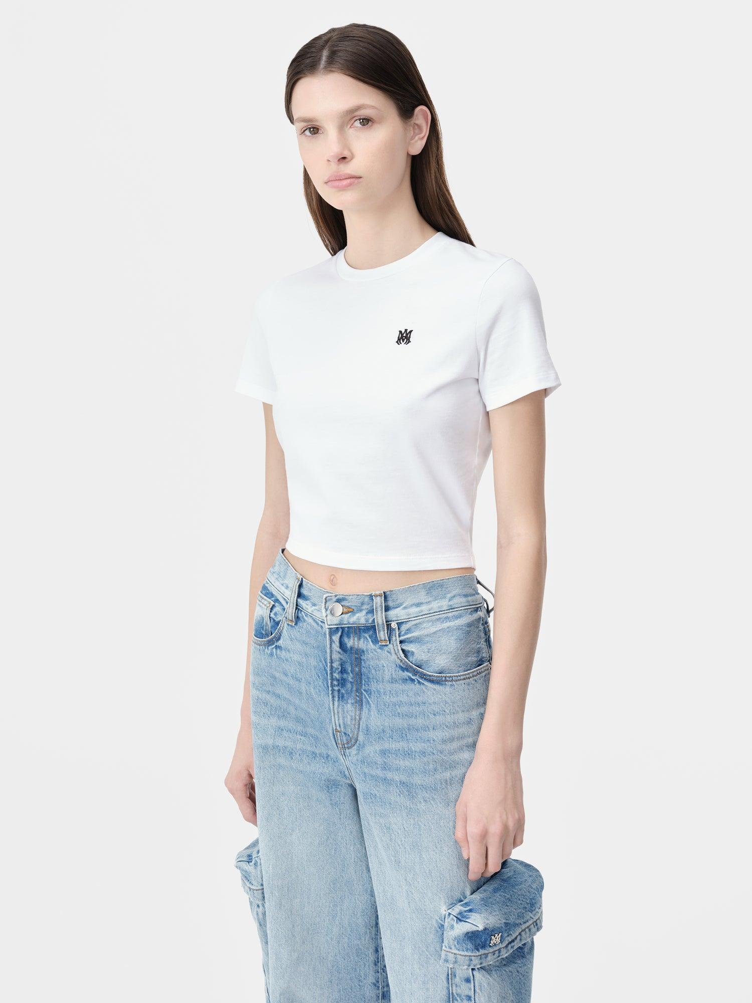 WOMEN - WOMEN'S MA EMBROIDERED BABY TEE - White Female Product Image