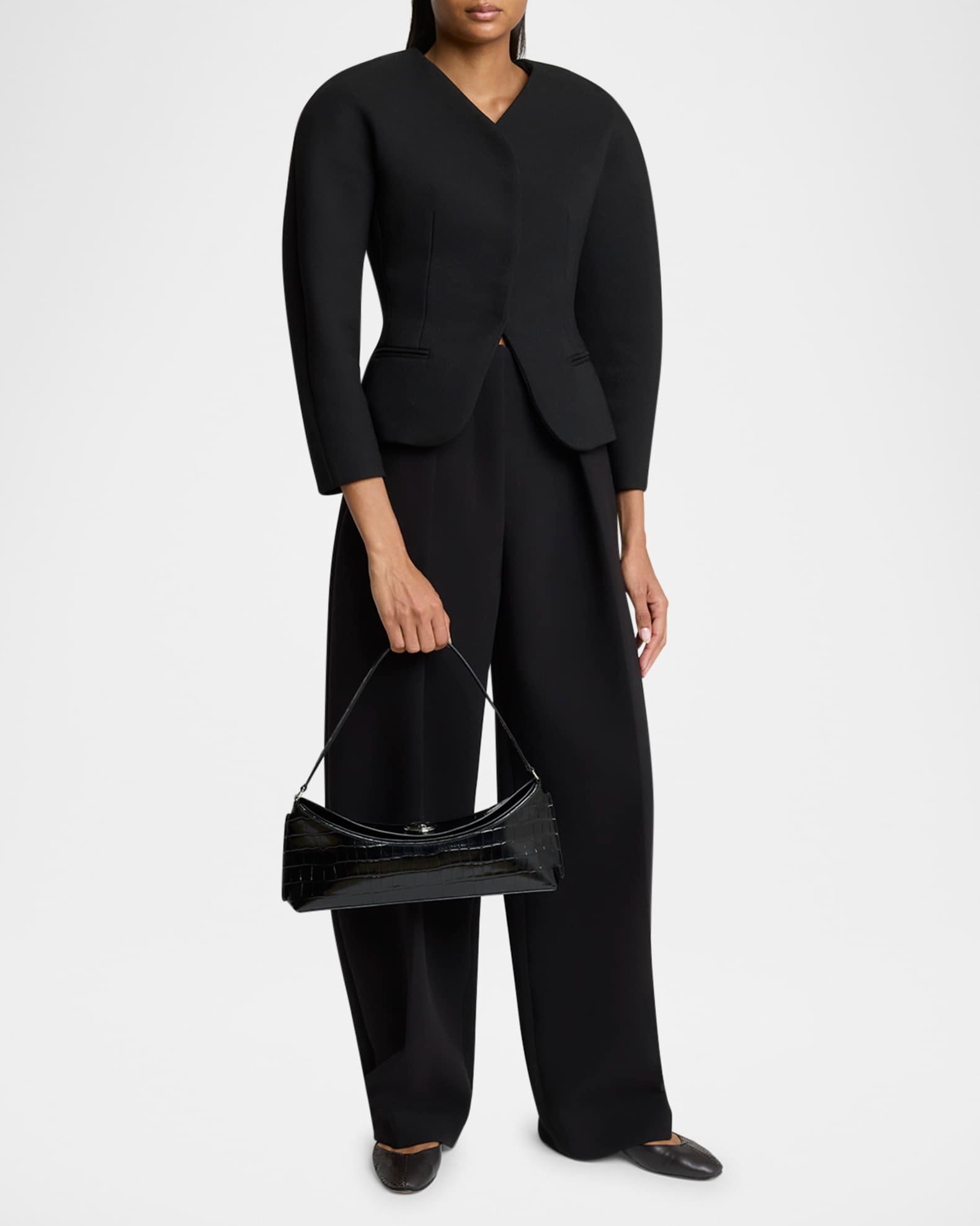 Le Calisson Croc-Embossed Leather Shoulder Bag Product Image