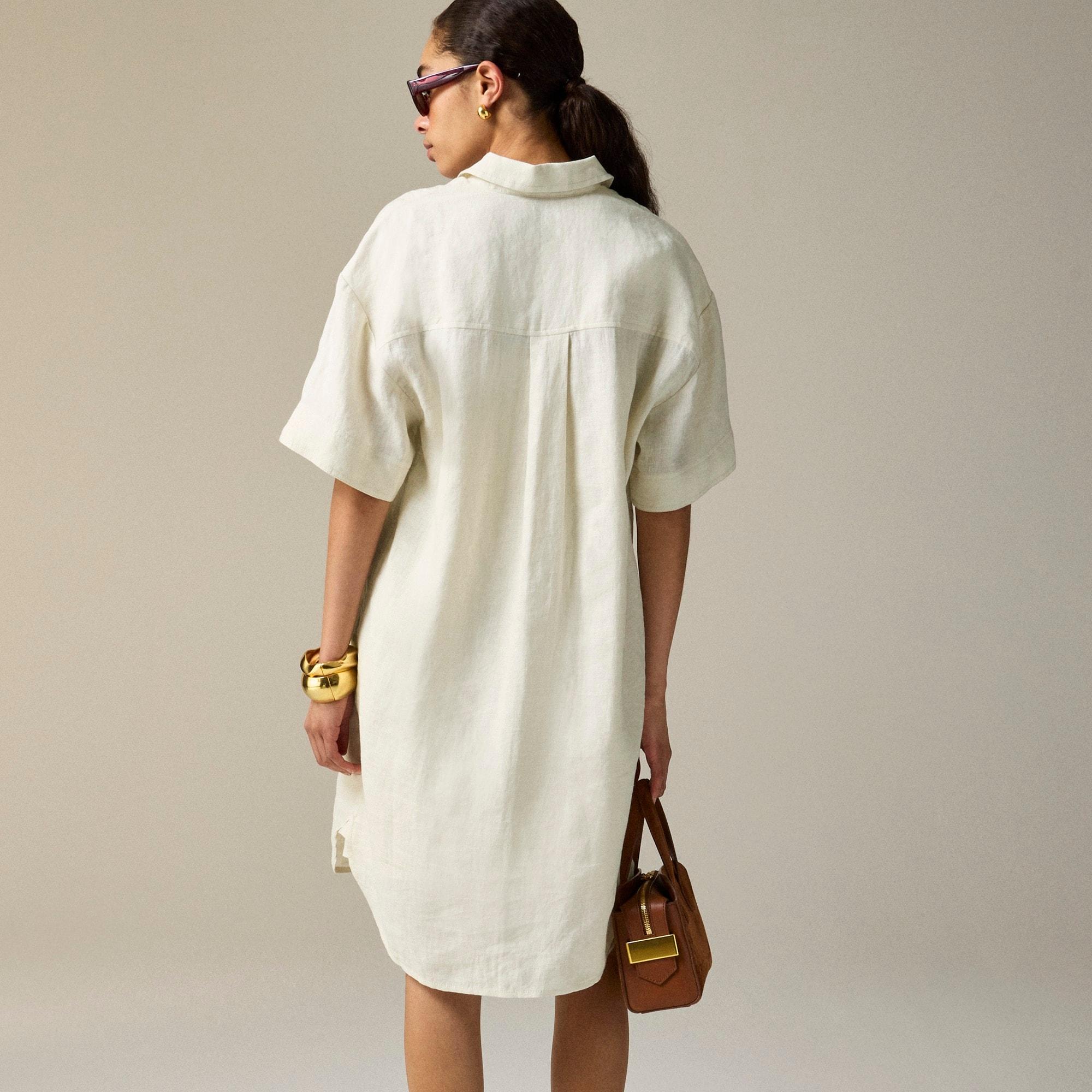 Utility shirt-dress in linen Product Image