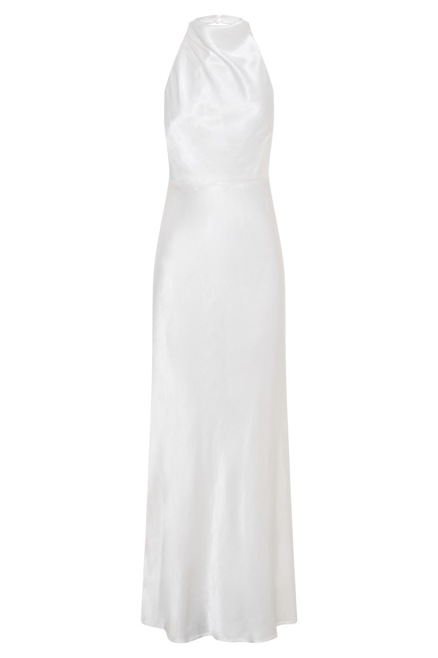 Esther Iridescent Satin Cowl Maxi Dress - Ivory Product Image
