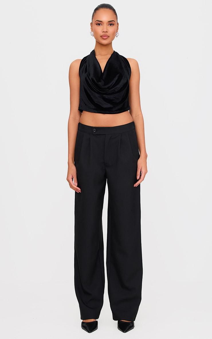 Black Velvet Halter Neck Top Product Image