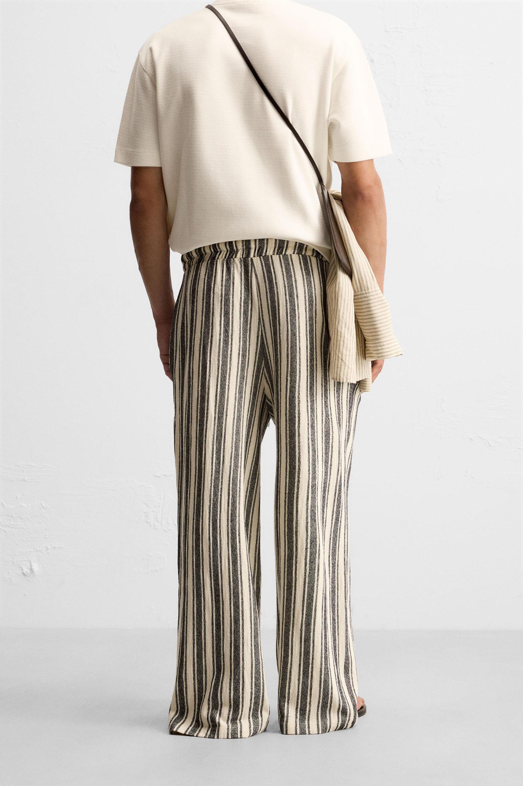 JACQUARD STRIPED PANTS Product Image