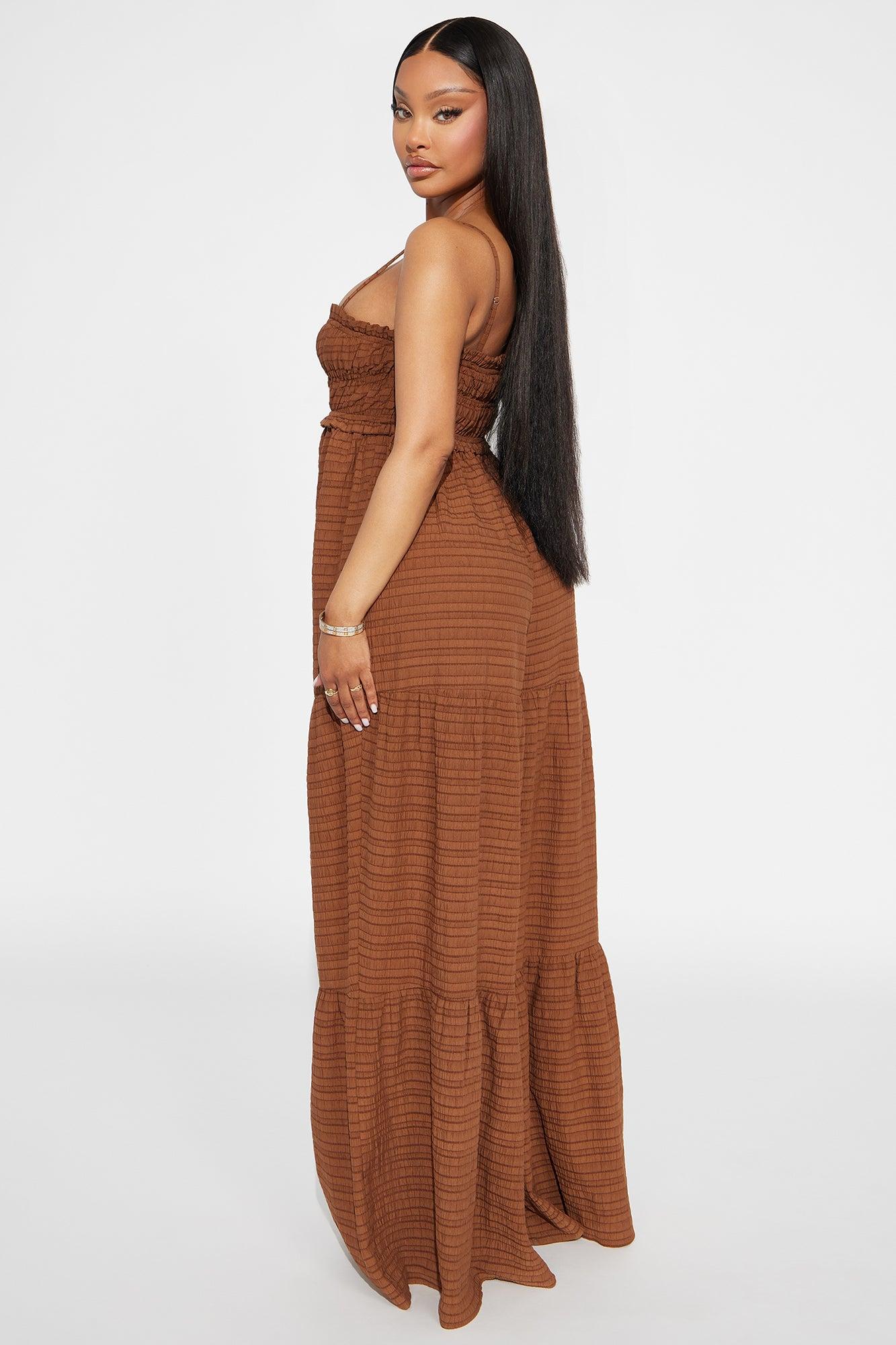 Clarissa Tiered Jumpsuit - Chocolate Female Product Image