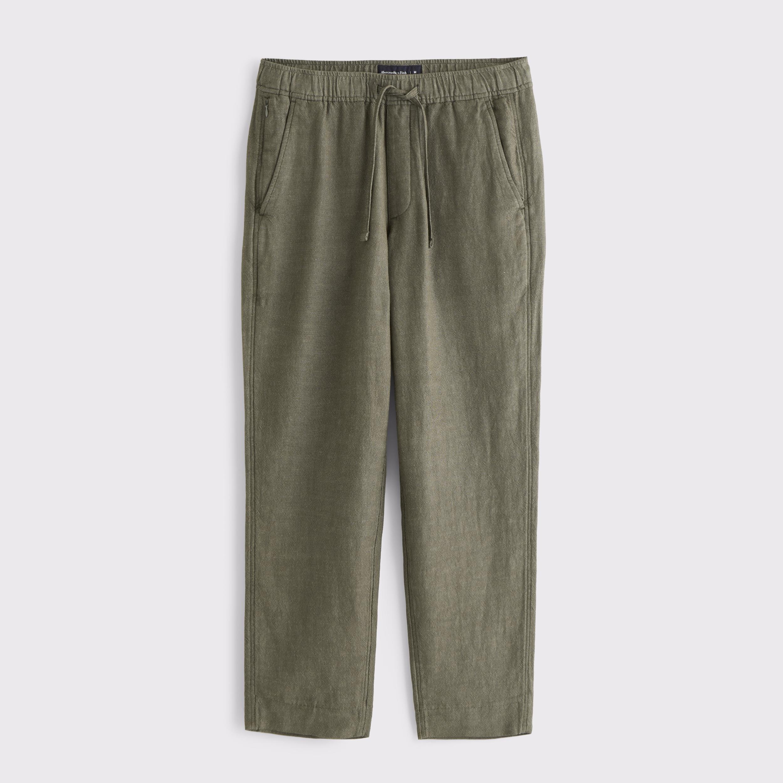 Loose Tailored Linen-Blend Pull-On Pant Product Image