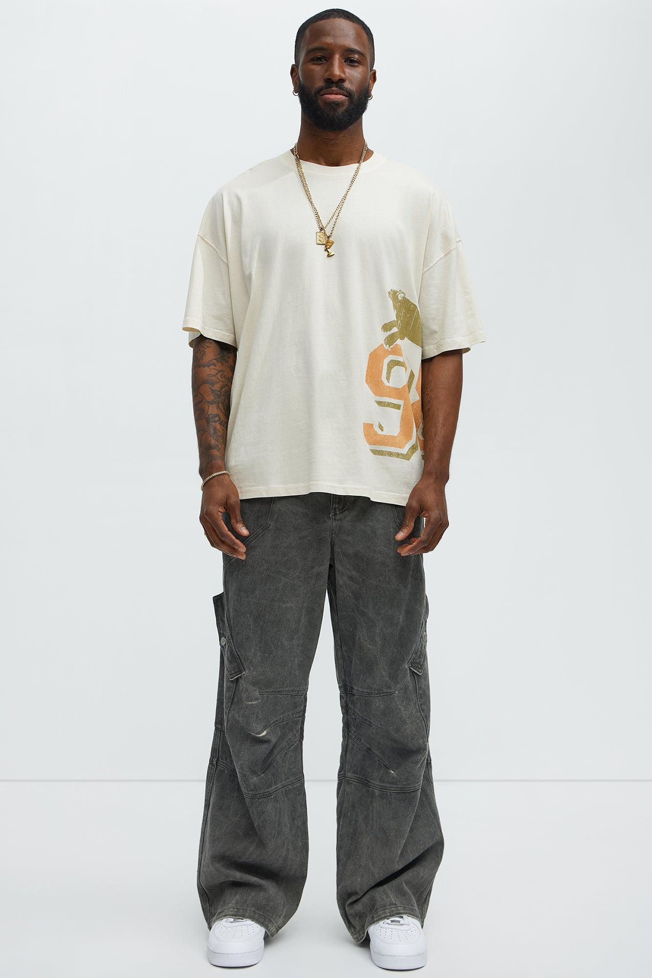 Keep It Savage Oversized Short Sleeve Tee - Cream Male Product Image