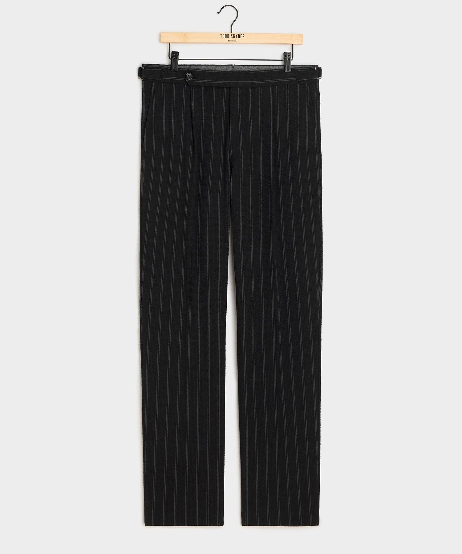 Italian Seersucker Striped Side Tab Trouser Product Image