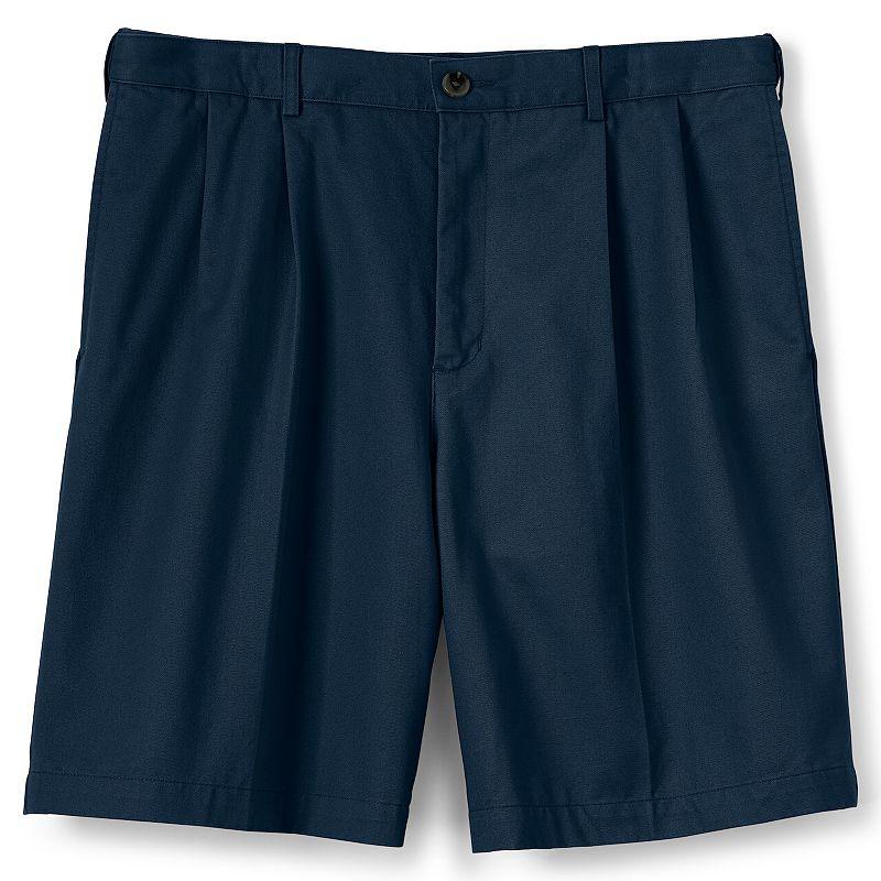 Big & Tall Lands' End Comfort Waist 9-inch No-Iron Pleated Chino Shorts, Men's,  Product Image
