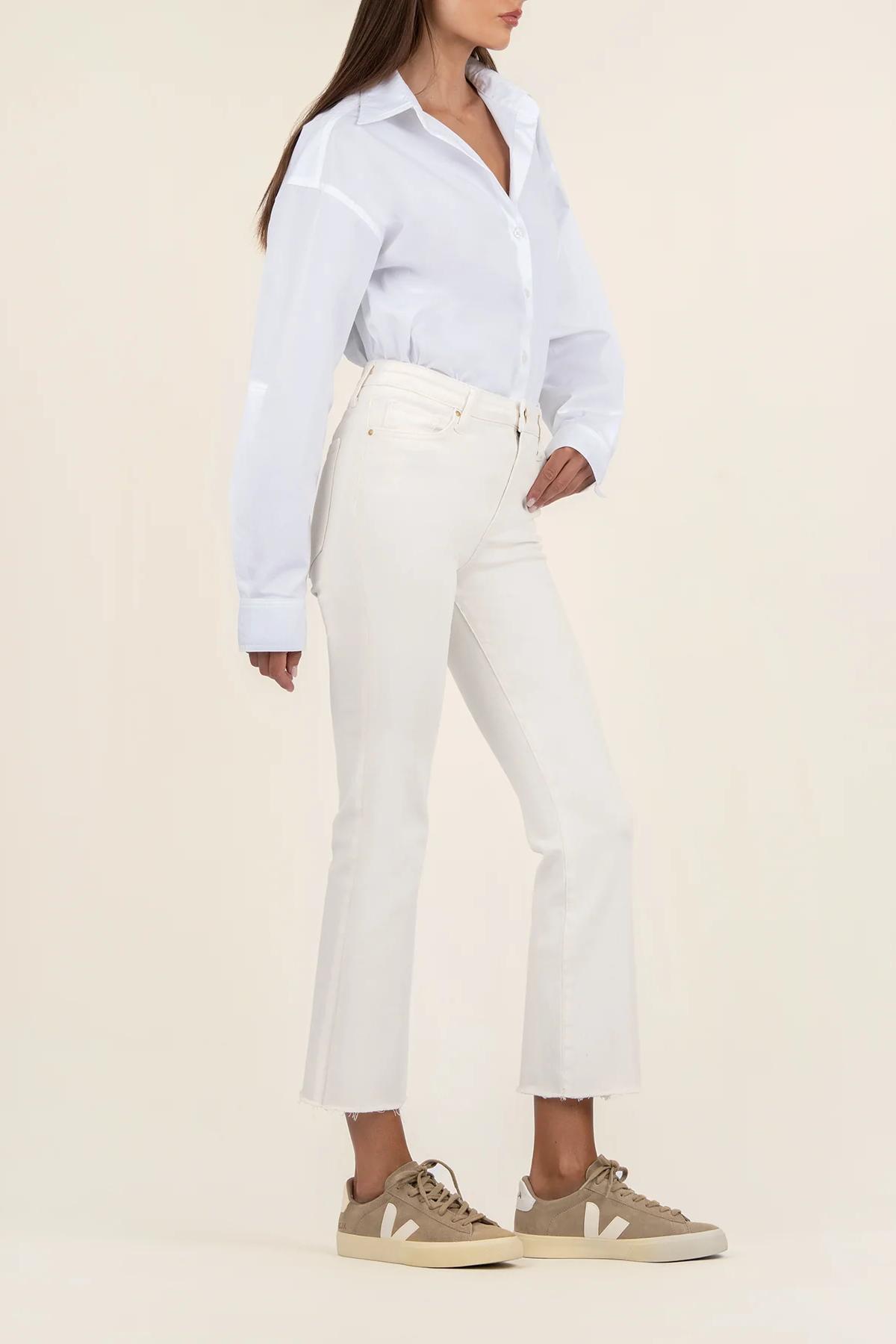 Kelsey High Rise Ankle Flare- Ecru Product Image