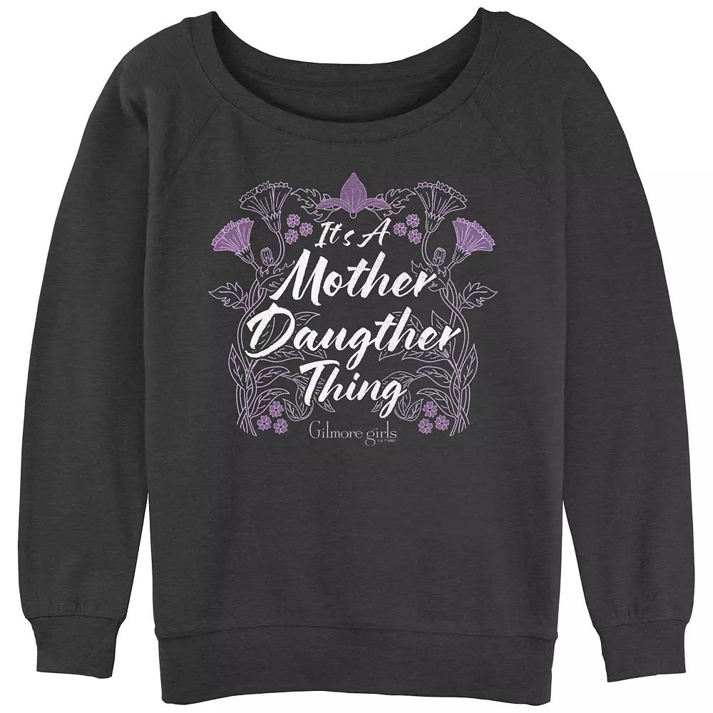Juniors' Gilmore Girls It's A Mother Daughter Thing Slouchy Terry Graphic Pullover, Women's, Size: Small, Grey Heather Product Image