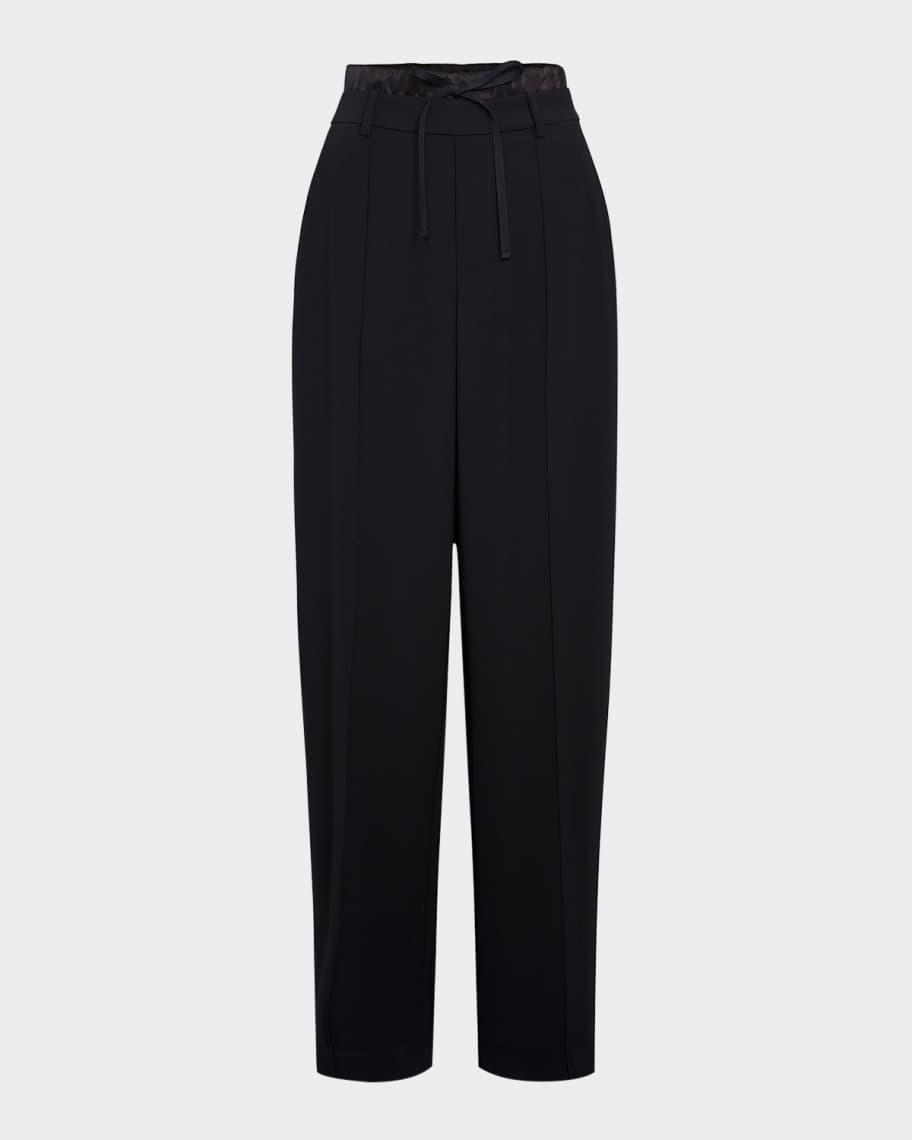 Pintuck Double Waistband High-Rise Pants Product Image