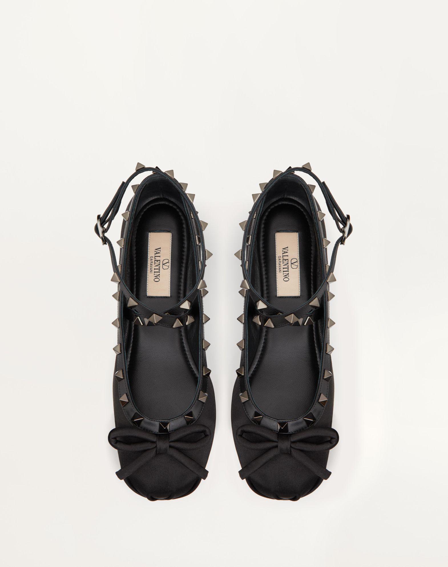 Rockstud Satin Ballerina With Tone-On-Tone Studs Product Image