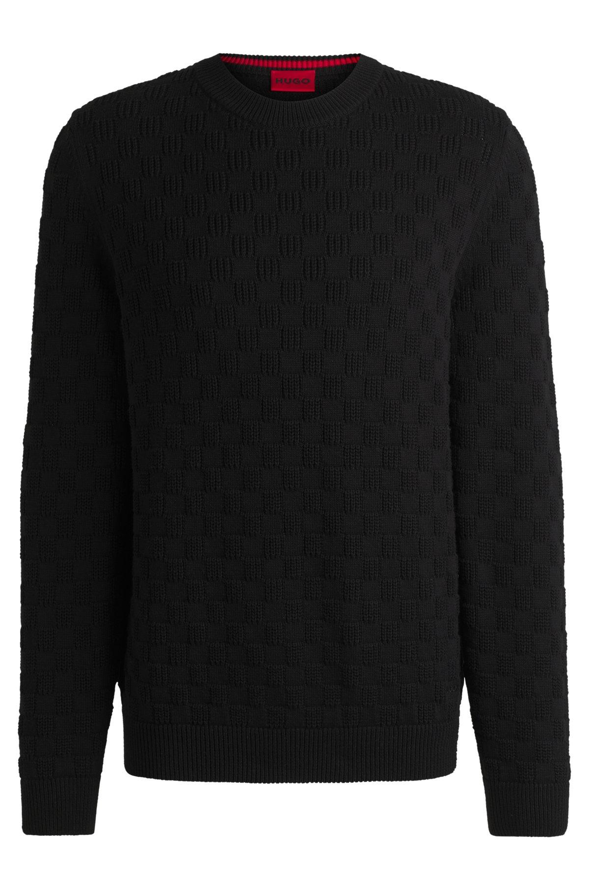 Cotton relaxed-fit sweater with jacquard pattern Product Image