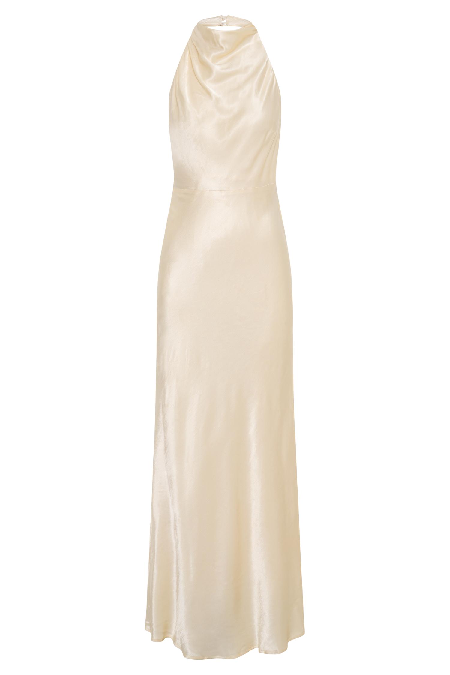 Esther Iridescent Satin Cowl Maxi Dress - Lemon Sorbet Product Image
