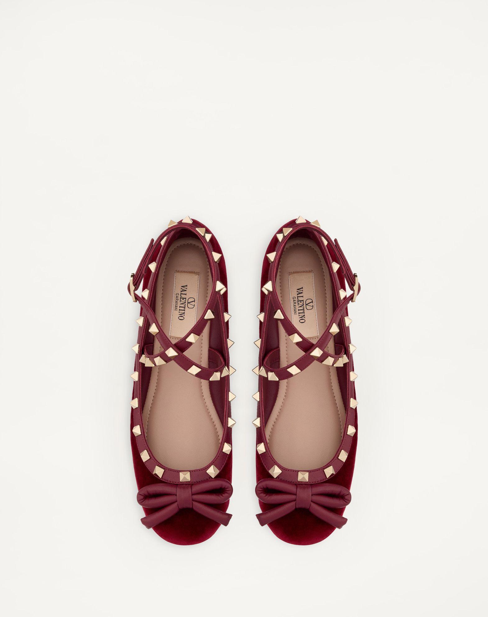 Rockstud Velvet Ballerina Product Image