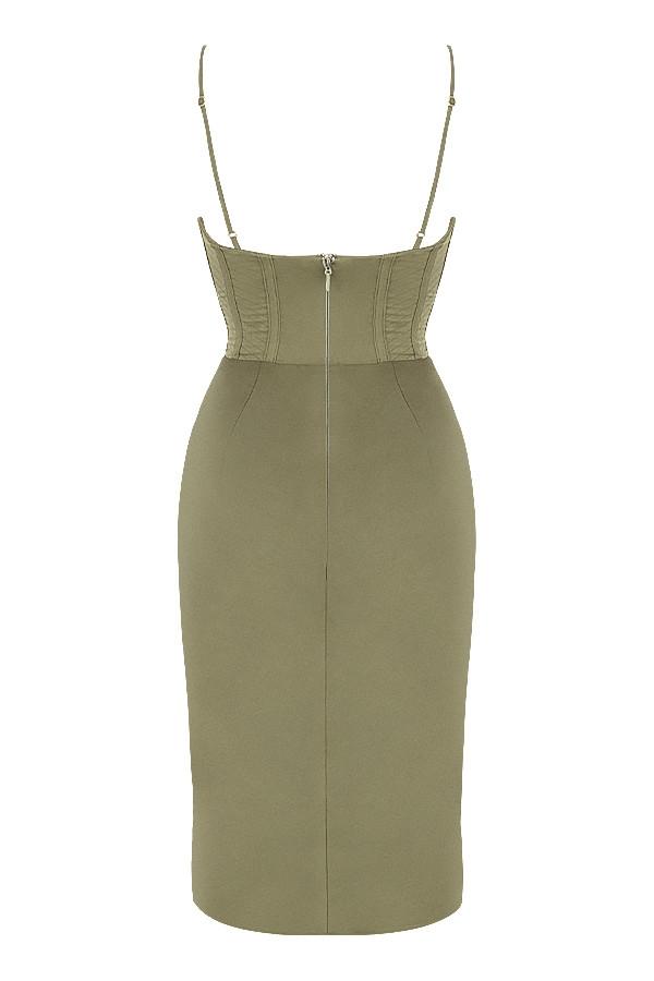 Myrna  olive corset slip dress Product Image