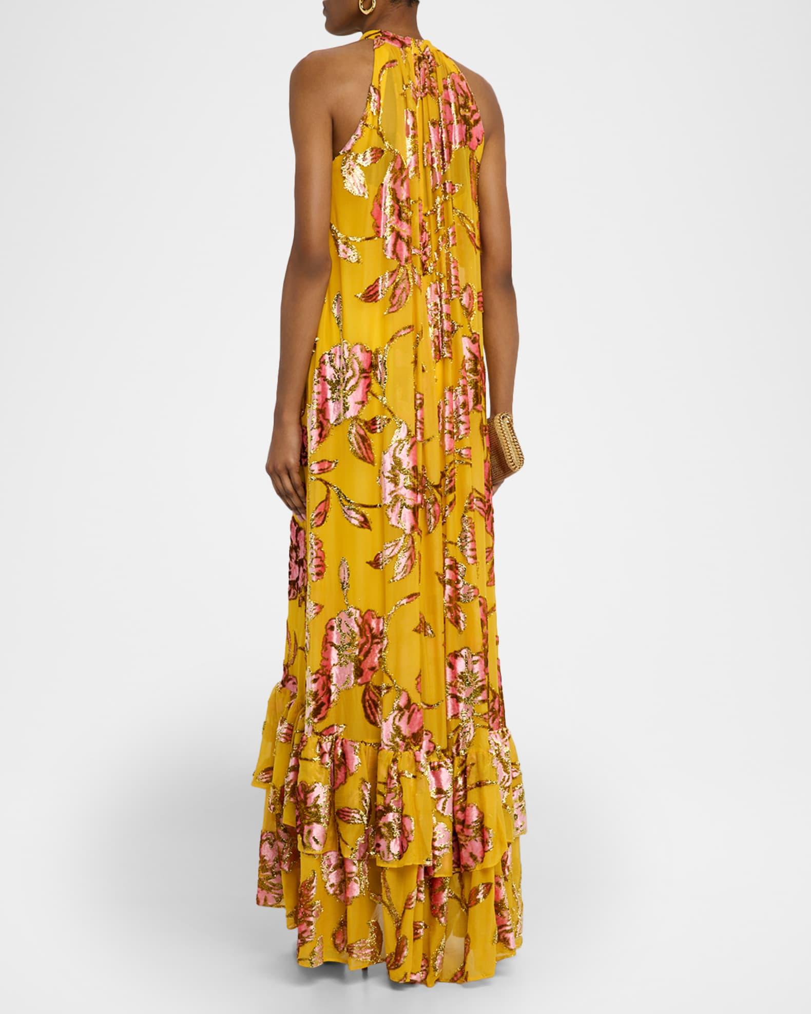 Fil Coupe Tiered Halter Maxi Dress Product Image