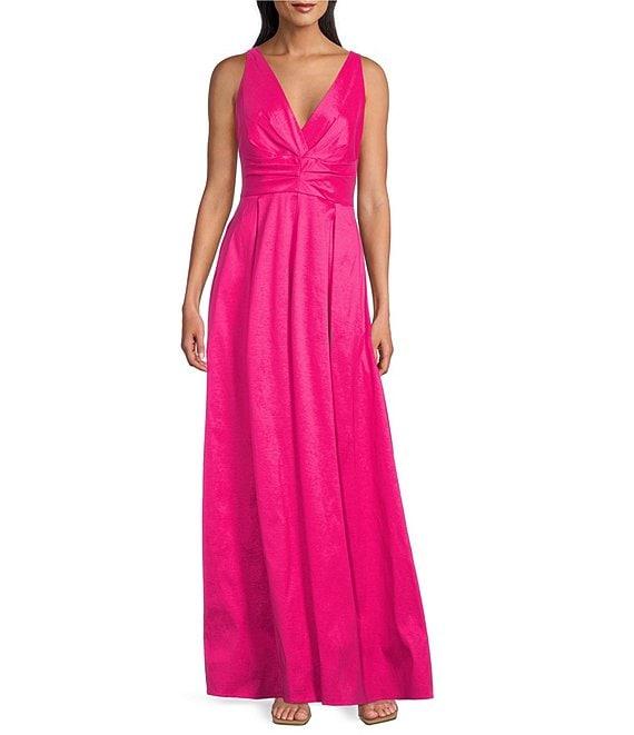 Alex Evenings Sleeveless V-Neck Stretch Taffeta A-Line Dress Product Image