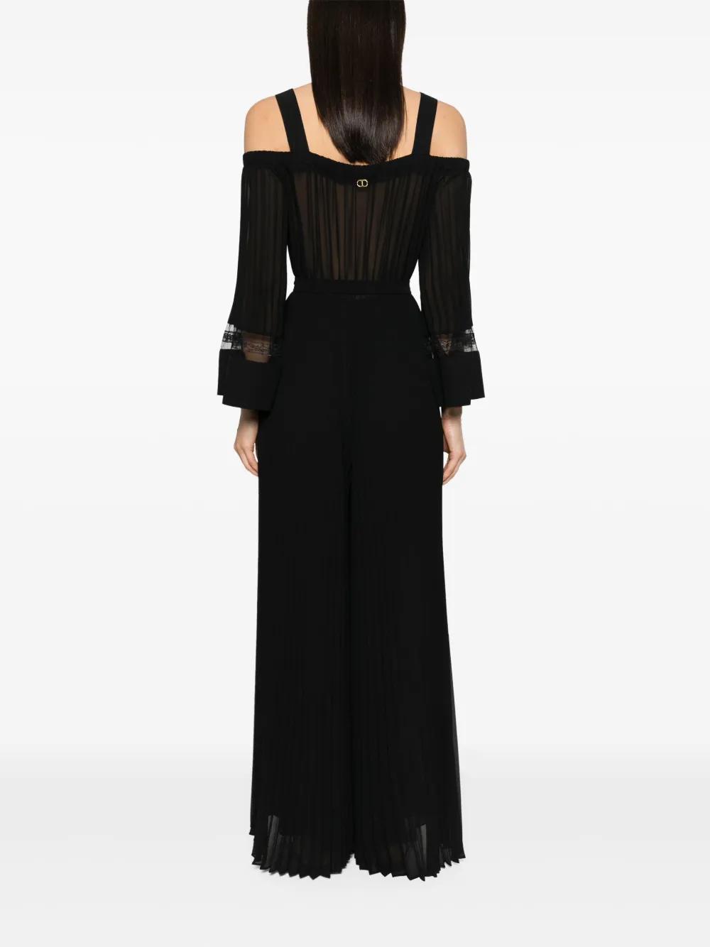 pleated georgette-crepe jumpsuit Product Image