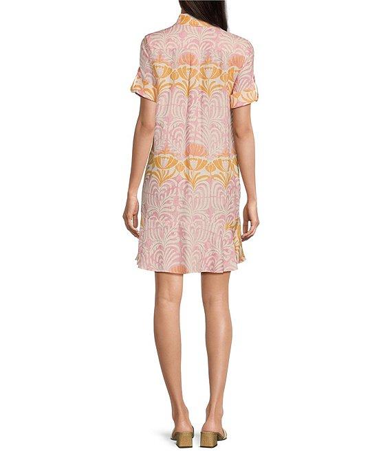 J.McLaughlin Wellesley Printed Collar Neck 3/4 Sleeve Dress Product Image