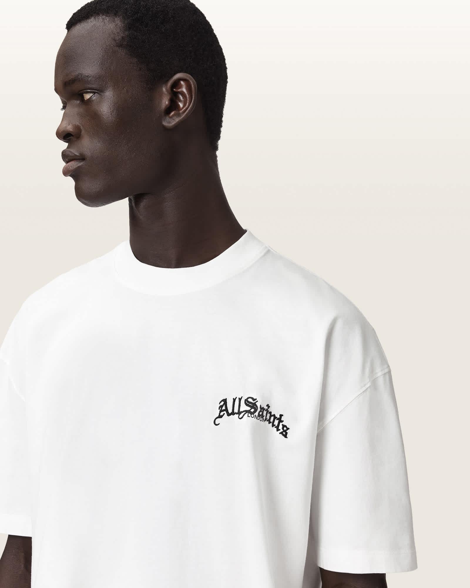 Descent Oversized Graphic T-Shirt ASHEN WHITE | ALLSAINTS US Product Image