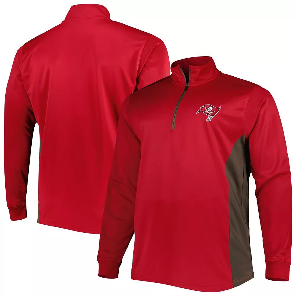 Men's Red Tampa Bay Buccaneers Big & Tall Quarter-Zip Top, Size: 2XLT Product Image